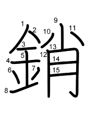 Thứ tự nét chữ 銷