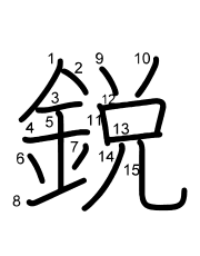 Thứ tự nét chữ 鋭