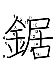 Thứ tự nét chữ 鋸