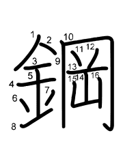 Thứ tự nét chữ 鋼