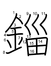Thứ tự nét chữ 錙