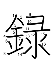Thứ tự nét chữ 録