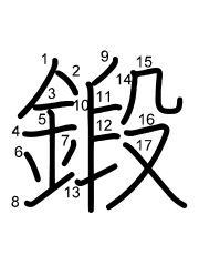 Thứ tự nét chữ 鍛