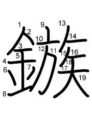 Thứ tự nét chữ 鏃