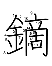 Thứ tự nét chữ 鏑