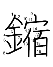 Thứ tự nét chữ 鏥