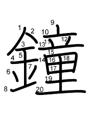 Thứ tự nét chữ 鐘