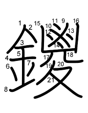 Thứ tự nét chữ 鑁