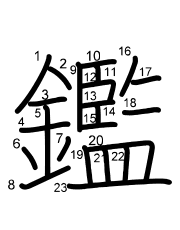 Thứ tự nét chữ 鑑