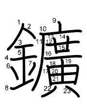Thứ tự nét chữ 鑛