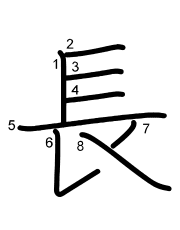 Thứ tự nét chữ 長