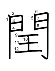 Thứ tự nét chữ 閏