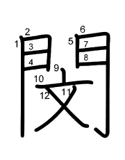 Thứ tự nét chữ 閔