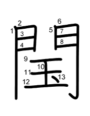 Thứ tự nét chữ 閠