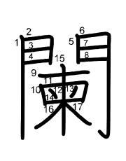 Thứ tự nét chữ 闌