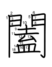Thứ tự nét chữ 闔