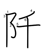 Thứ tự nét chữ 阡