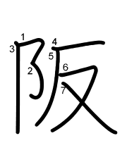 Thứ tự nét chữ 阪