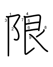 Thứ tự nét chữ 限