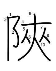 Thứ tự nét chữ 陜