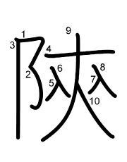 Thứ tự nét chữ 陝