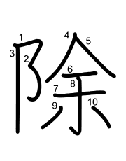 Thứ tự nét chữ 除