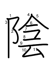 Thứ tự nét chữ 陰