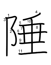 Thứ tự nét chữ 陲
