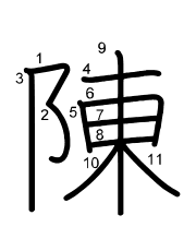 Thứ tự nét chữ 陳