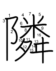 Thứ tự nét chữ 隣