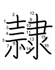 Thứ tự nét chữ 隷