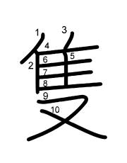 Thứ tự nét chữ 隻