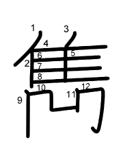 Thứ tự nét chữ 雋