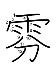 Thứ tự nét chữ 雰