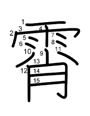 Thứ tự nét chữ 霄
