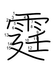 Thứ tự nét chữ 霆