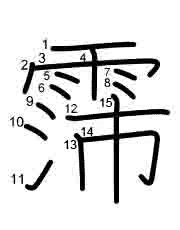 Thứ tự nét chữ 霈