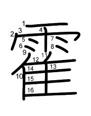 Thứ tự nét chữ 霍