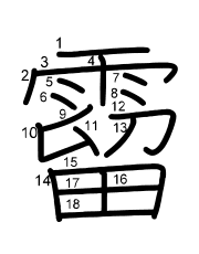 Thứ tự nét chữ 霤