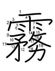 Thứ tự nét chữ 霧