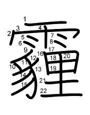 Thứ tự nét chữ 霾