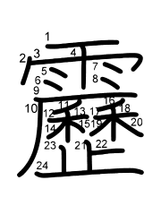Thứ tự nét chữ 靂