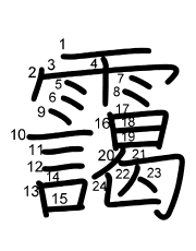 Thứ tự nét chữ 靄