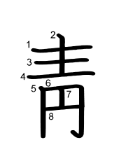 Thứ tự nét chữ 靑
