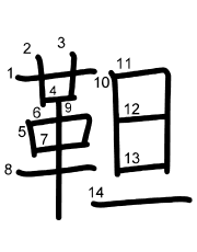 Thứ tự nét chữ 靼