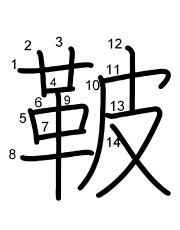 Thứ tự nét chữ 鞁