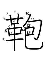 Thứ tự nét chữ 鞄