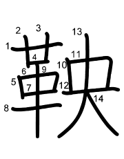 Thứ tự nét chữ 鞅
