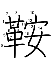 Thứ tự nét chữ 鞍