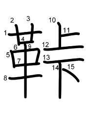 Thứ tự nét chữ 鞐